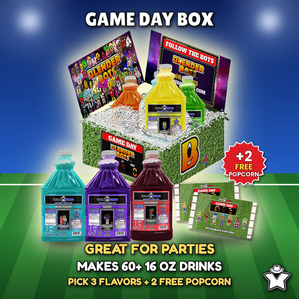 Game Day 3-Bottle Party Pack - 3 Premium Drink Mix bottles plus 2 free popcorn