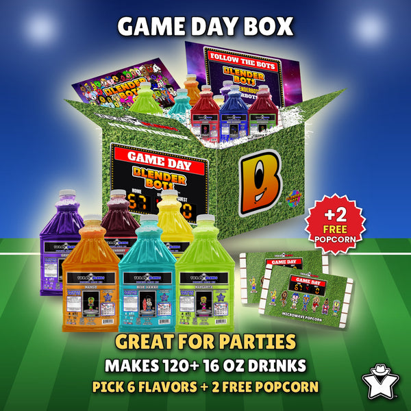 Game Day 6-Bottle Party Pack - 6 Premium Drink Mix bottles plus 2 free popcorn