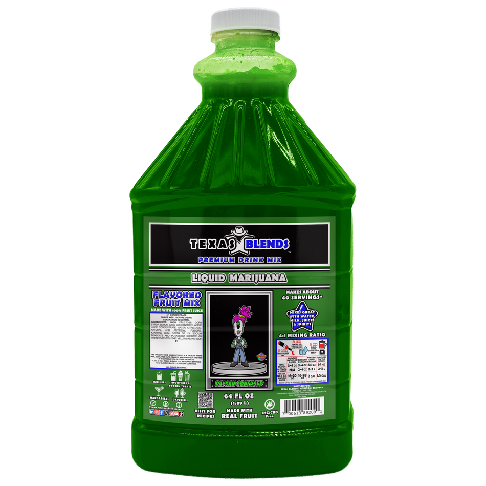 Premium Drink Mix 64 oz Bottles, Case of 6: Liquid Mary J, Maui Wow, Pink Mamba, Southern Sizz